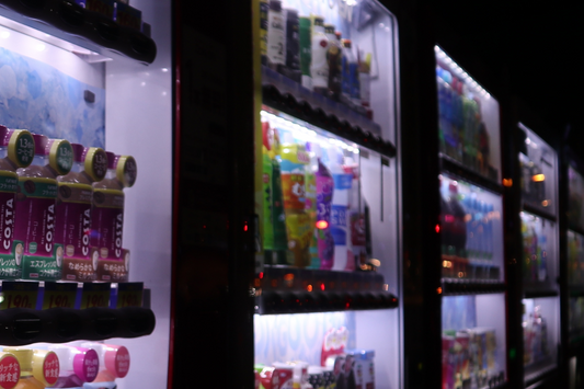 Vending machine full of drinks