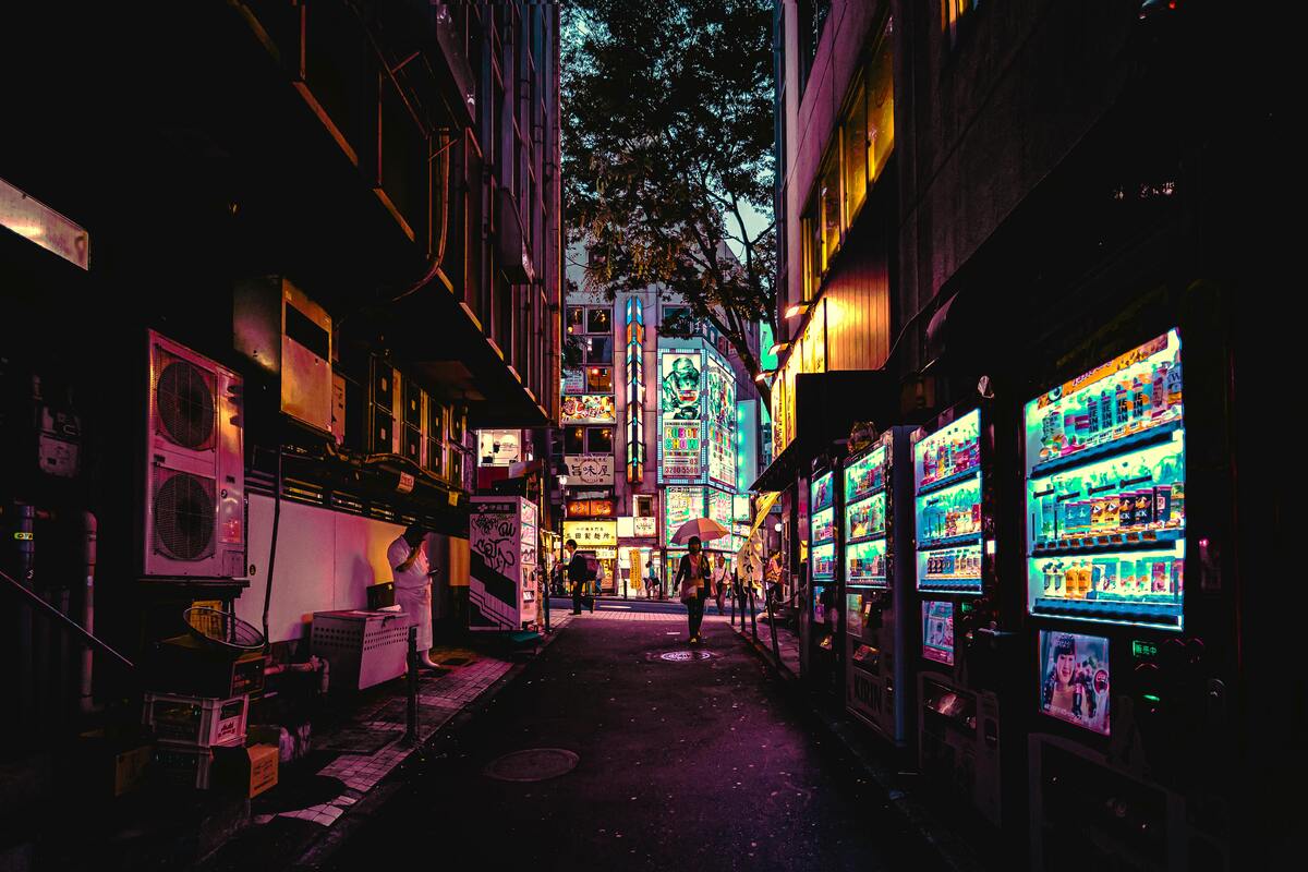 Vending machines on the walkways