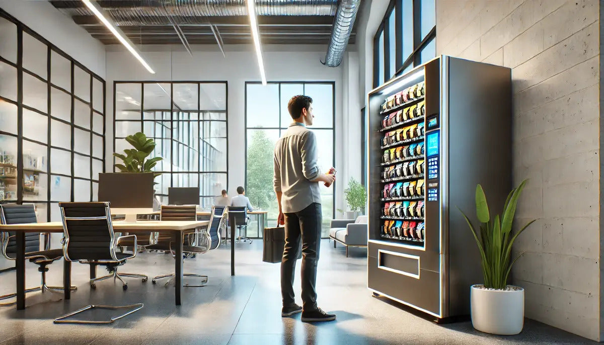 A man using a vending machine