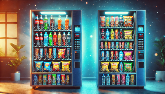 Two vending machines selling different products